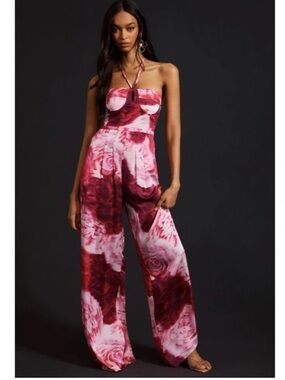 NWTs Ranna Gill Anthropologie Strappy Printed Jumpsuit Size XS